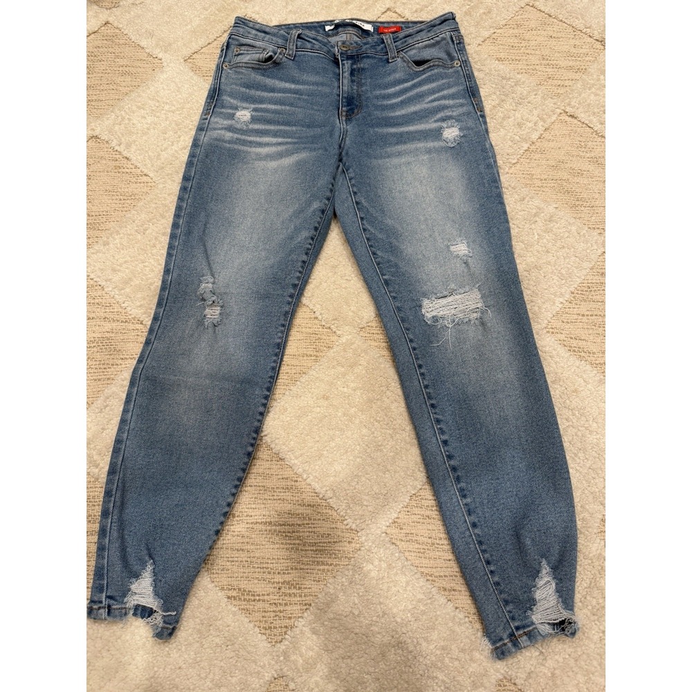 Celebrity Pink Ankle Skinny Jeans Size 9 / 29 Distressed Blue Denim Mid-Rise